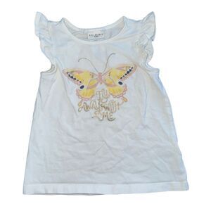 Max Studio Girls Fly Away With Me Butterfly Ruffle Sleeve Short T Shirt Size 2T